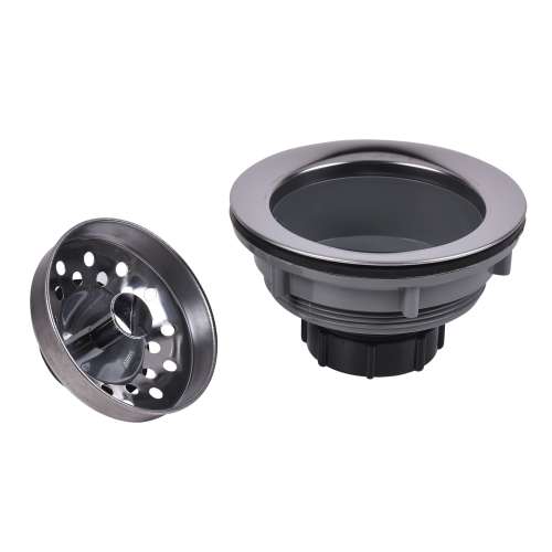 9 Economy Sink Basket Strainer, ABS Body w/ Stainless Steel Rim and Basket. Rubber Stopper w/ Plastic Post, ABS Locknut