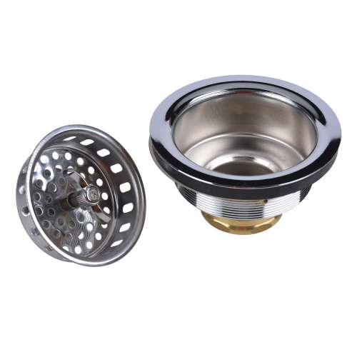 Spin-N-Lock Sink Basket Strainer, Chrome Plated Brass Body w/ Stainless Steel Screw-In Basket and EZ-Mount Connection