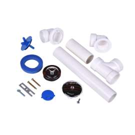 Full Kit, Schedule 40 - PVC Uni-Lift Stopper w/ Chrome Finish Trim