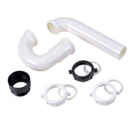1-1/2" P-Trap (White) w/ Threaded ABS Adapter, Bagged