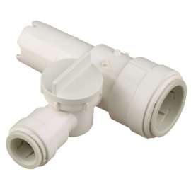 1in x 1/2in CTS Polysulfone Quick-Connect Left Single Stem Body in White