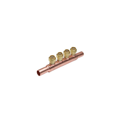 3/4in Open Copper Manifold with 1/2in 3-Outlets