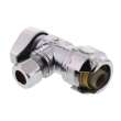 1/2in x 3/8in Compression Lead Free Angle Stop in Chrome Plated Finish