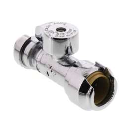 1/2in x 1/4in Lead Free Straight Stop in Chrome Plated Finish, 3/8in OD