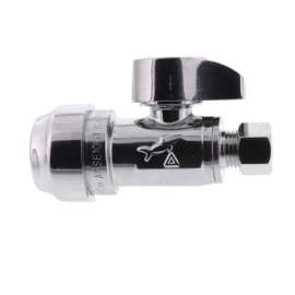 1/2in x 1/4in Compression Lead Free Straight Stop in Chrome Plated Finish