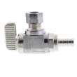3/8in PEX Crimp x 3/8in OD Compression Angle Stop in Chrome Plated