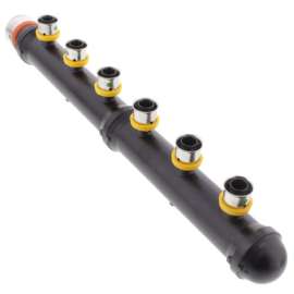 3/4in x 1/2in PEX Press Polymer Closed Manifold, 4 Outlets