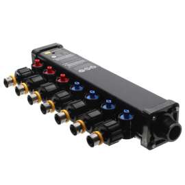 1/2in PollyAlloy PEX Crimp Dual Temperature MiniBloc with 5 Port, 2 hot, 3 cold