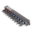 1/2in PollyAlloy PEX Crimp Dual Temperature MiniBloc with 10 Port, 4 hot, 6 cold