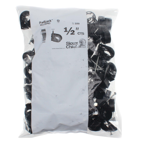 Tube Hanger with Nail for 1/2in CTS Copper, PEX, and CPVC Tubing (Bag of 100)