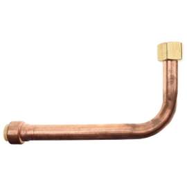 1/2in Female Swivel Copper Tub/Shower Elbow, 6in x 3-1/2in Size