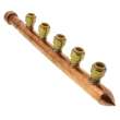 3/4in Closed Copper Manifold with 1/2in Push-Fit 5 Outlets