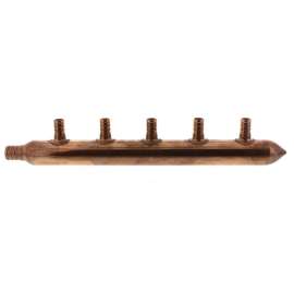 3/4in PEX x Spin Closed Manifold, 1/2in PEX 5 Outlets