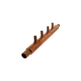 3/4in x 1in PEX Crimp Copper Manifold with 1/2in PEX 8 Outlets