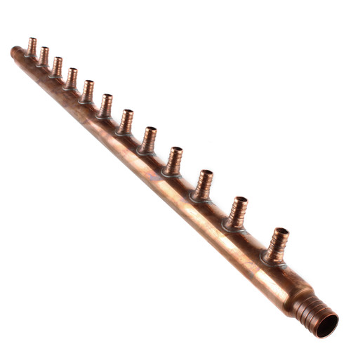 1in PEX Crimp 1in PEX Crimp Copper Manifold with 1/2in PEX 12 Outlets