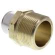 1in PEX Press x 1-1/4in Male NPT Zero Lead Bronze Adapter with Attached Sleeve