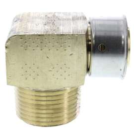 1in PEX Press x 1in Male NPT Elbow with Attached Sleeve