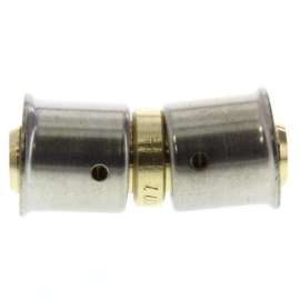 3/8in PEX Press Zero Lead Bronze Coupling with Attached Sleeve
