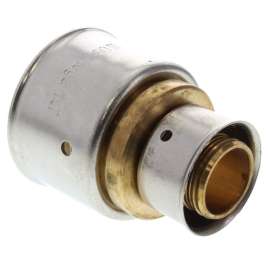 3/4in x 1-1/4in PEX Press Zero Lead Bronze Coupling with Attached Sleeve