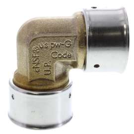 1-1/4in PEX Press Zero Lead Bronze Elbow with Attached Sleeve