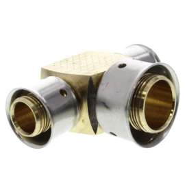 1/2in x 1/2in x 3/4in PEX Press Zero Lead Bronze Reducing Tee with Attached Sleeve