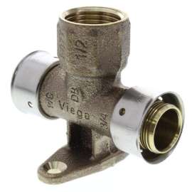 3/4in x 3/4in PEX Press x 1/2in Female NPT Horizontal Fire Sprinkler Tee with Sleeve