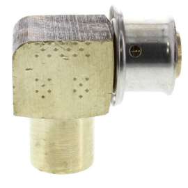 1/2in PEX Press x 1/2in Zero Lead Bronze Copper Fitting Elbow with Attached Sleeve