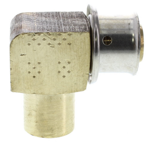 1/2in PEX Press x 1/2in Zero Lead Bronze Copper Fitting Elbow with Attached Sleeve