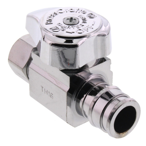 1/2 in. Nom Cold Expansion Barb x 3/8 in. O.D. Comp Cold Expansion PEX - Straight 1/4 Turn Stop