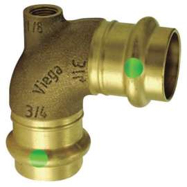 3/4in Press x 1/8in FPT x 3/4in Press Propress Copper Vent Elbow