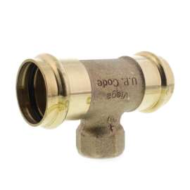 1-1/4in x 1-1/4in x 3/4in ProPress x ProPress x Female Bronze Lead Free Tee