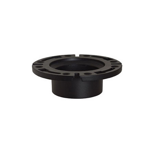 Flush to Floor Open Closet Flange with One-Piece Plastic Ring, 3in Hub, 4in Inside
