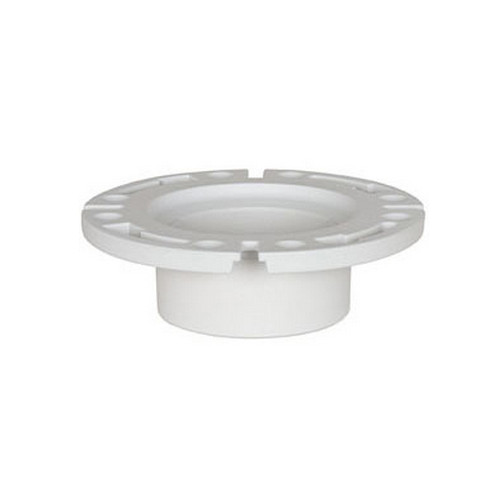 Open Flush to Floor Closet Flange with One-Piece Plastic Ring, 3in Hub, 4in Inside