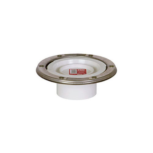 3in PVC Spigot Closet Flange with Stainless Steel Swivel Ring, Total Knockout