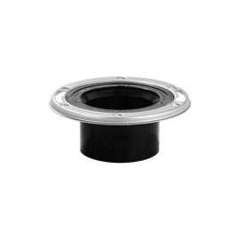 Flush to Floor Open Closet Flange with Stainless Steel Swivel Ring, 3in Hub, 4in Inside