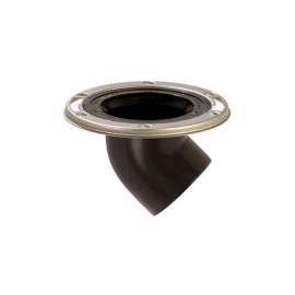 DropKick Flush to Floor offset Closet Flange with Stainless Steel Swivel Ring, 3in Spigot