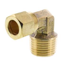 3/8in OD x 1/2in MIP Brass Compression Elbow
