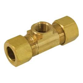 3/8in OD x 1/8in FIP Brass Compression Branch Tee