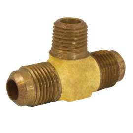 3/8in Flare x 1/4in MIP Brass Branch Tee