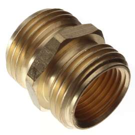 3/4in Male Hose x 3/4in Male Hose (1/2in FIP Tap) Brass Garden Hose Adapter