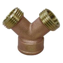 3/4in Male Hose x 3/4in Male Hose x 3/4in Female Hose Brass Garden Hose Wye