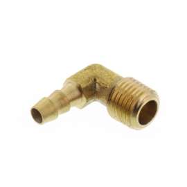 1/4in Hose Barb x 1/4in Male Pipe 90 Degrees Brass Elbow