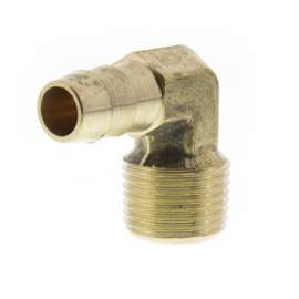 3/8in Hose Barb x 3/8in Male Pipe 90 Degrees Brass Elbow