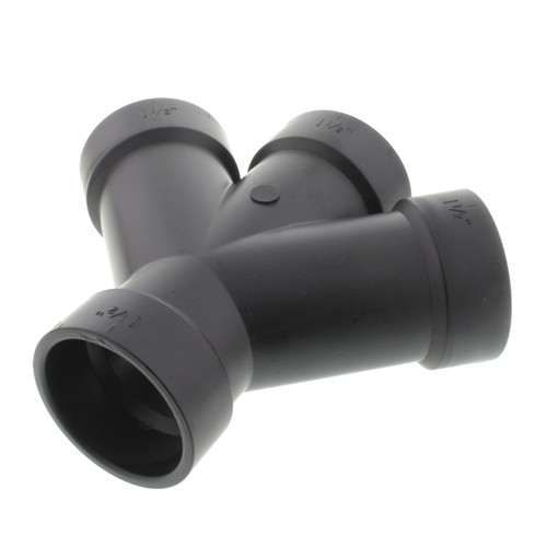 1-1/2in Hub ABS DWV 45 Degrees Double Wye - Box of 25