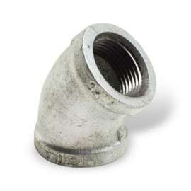 45 Degrees Elbow 1/8in Galvanized Malleable Iron Threaded Class 150