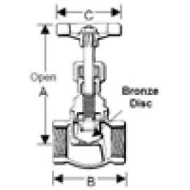 GLOBE VALVE 1/2 BRONZE 125# B-16 50022500 - THRD