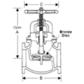 GLOBE VALVE 3 CI OS&Y - G512 60010600 - FLG - 125# - IBBM