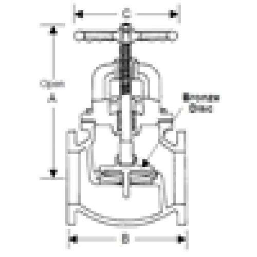 GLOBE VALVE 3 CI OS&Y - G512 60010600 - FLG - 125# - IBBM