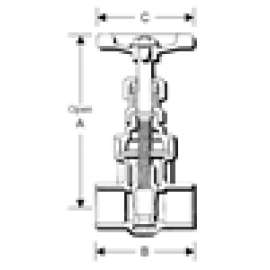 GATE VALVE 1 BRONZE 125# B103 51009400 - THRD NONRISING