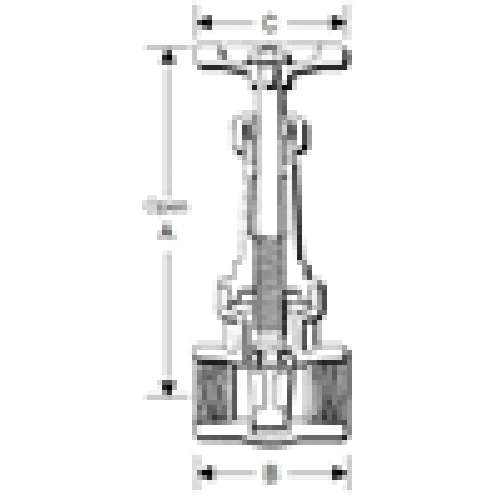 GATE VALVE 1-1/4 BRONZE 125 B100 51000600 - THRD RISING STEM